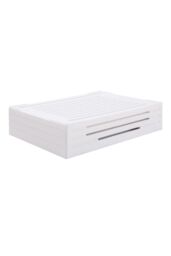 Living and Home 3-Tier Foldable Shoe Storage Rack Shoes Organizer Cabinet with Doors in White - thumbnail 5