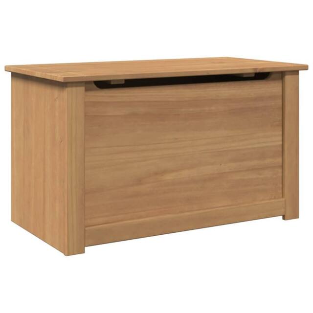 Berkfield Home Storage Chest with Lid Panama 79x42x46 cm Solid Wood Pine in Brown - Size: 79 x 42 x 46 cm - image 1