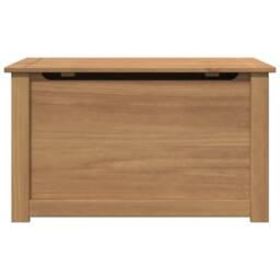 Berkfield Home Storage Chest with Lid Panama 79x42x46 cm Solid Wood Pine in Brown - Size: 79 x 42 x 46 cm - thumbnail 4