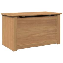 Berkfield Home Storage Chest with Lid Panama 79x42x46 cm Solid Wood Pine in Brown - Size: 79 x 42 x 46 cm - thumbnail 1