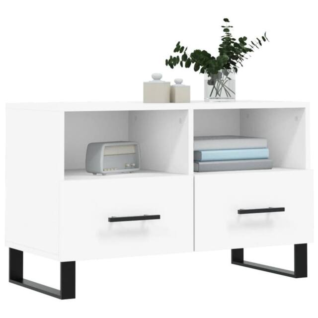 Berkfield Home TV Cabinet White 80x36x50 cm Engineered Wood - Size: 80 x 36 x 50 cm - image 1