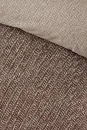 Catherine Lansfield Brushed Herringbone Cotton Reversible Duvet Cover Set in Chocolate - Size: Single - thumbnail 4