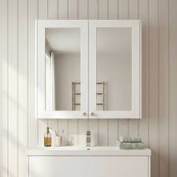 Balterley Bathroom Wall Mounted 2 Soft-Close, Gloss White, 715 x 600 x 182mm in White - thumbnail 4