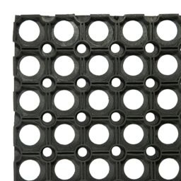 Nicola Spring Heavy Duty Rubber Door Mat - 60 x 40cm - Black - Size: 40 cm x 60 cm - thumbnail 4