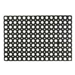 Nicola Spring Heavy Duty Rubber Door Mat - 60 x 40cm - Black - Size: 40 cm x 60 cm - thumbnail 1