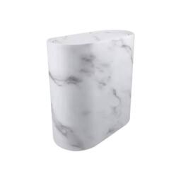 Kelvenix White Slim Marble Pattern Bathroom Trash Can with Press Lid - Size: 0.6m2 - thumbnail 1