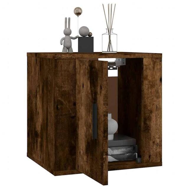 Berkfield Home Wall Mounted TV Cabinet Smoked Oak 40x34, 5x40 cm in Brown - image 1