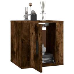 Berkfield Home Wall Mounted TV Cabinet Smoked Oak 40x34, 5x40 cm in Brown - thumbnail 1