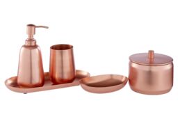 Orsina Shine Copper Finish Tumbler, Non-Corrosive Stainless Steel Drinkware, Bathroom Cup, Shiny Water Tumbler in Gold - thumbnail 3