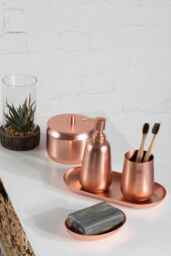 Orsina Shine Copper Finish Tumbler, Non-Corrosive Stainless Steel Drinkware, Bathroom Cup, Shiny Water Tumbler in Gold - thumbnail 4