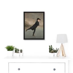 Artery8 Raeburn Skating Minister Duddingston Painting Artwork Framed Wall Art Print A4 in Black - thumbnail 2