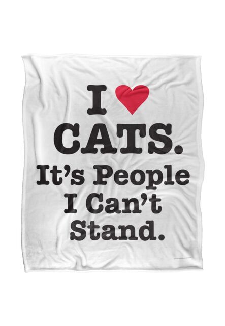 Ephemera I Heart Cats Silky Touch Super Soft Throw Blanket 152 X 127 cm in White - image 1