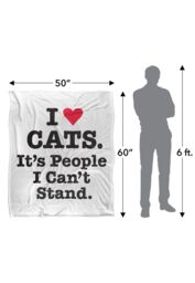Ephemera I Heart Cats Silky Touch Super Soft Throw Blanket 152 X 127 cm in White - thumbnail 5