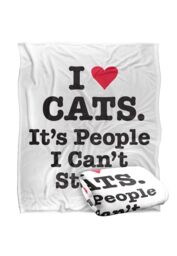 Ephemera I Heart Cats Silky Touch Super Soft Throw Blanket 152 X 127 cm in White - thumbnail 2