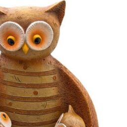 Something Different Owl Family Resin Ornament in Brown - thumbnail 2