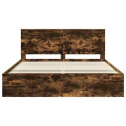 Berkfield Home Bed Frame Smoked Oak 180 x 200 cm Solid Pine Wood in Brown - thumbnail 7
