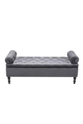 Living and Home Tufted Flip Top Storage Bench with Side Arms Grey - thumbnail 3