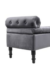 Living and Home Tufted Flip Top Storage Bench with Side Arms Grey - thumbnail 4