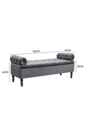 Living and Home Tufted Flip Top Storage Bench with Side Arms Grey - thumbnail 6
