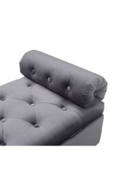 Living and Home Tufted Flip Top Storage Bench with Side Arms Grey - thumbnail 5
