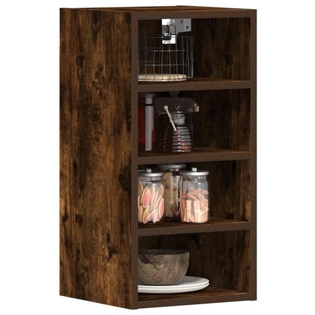 Berkfield Home Hanging Cabinet Smoked Oak 30x29.5x60 cm Engineered Wood in Brown - image 1
