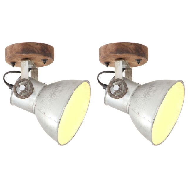 Berkfield Home Industrial Wall/Ceiling Lamps 2 pcs Silver 20x25 cm E27 - image 1