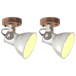 Berkfield Home Industrial Wall/Ceiling Lamps 2 pcs Silver 20x25 cm E27