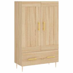 Berkfield Home Highboard Sonoma Oak 69.5x31x115 cm Engineered Wood in Light Tan - thumbnail 1