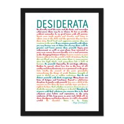 "Artery8 Wall Art Print Desiderata Rainbow Words Ehrmann Typography Large Framed Wall Décor Art in White - Size: W18"" x H24""" - thumbnail 1