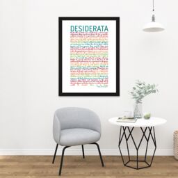 "Artery8 Wall Art Print Desiderata Rainbow Words Ehrmann Typography Large Framed Wall Décor Art in White - Size: W18"" x H24""" - thumbnail 2