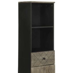 Berkfield Home Bathroom Cabinet Black 38x33x160 cm Solid Wood Mango - Size: 38 x 33 x 160 cm - thumbnail 6