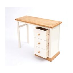 Cabinet Bits Trevi 3 Drawer Desk - Dressing Table Wood Knob in Off-White - thumbnail 4