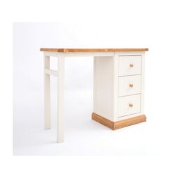 Cabinet Bits Trevi 3 Drawer Desk - Dressing Table Wood Knob in Off-White - thumbnail 2
