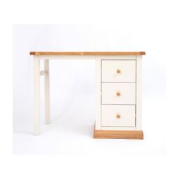 Cabinet Bits Trevi 3 Drawer Desk - Dressing Table Wood Knob in Off-White - thumbnail 1