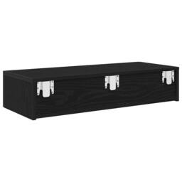 Berkfield Home Wall Shelf with Drawers Black 80x33x17 cm Engineered Wood - Size: 80 x 33 x 17 cm - thumbnail 6