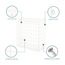 House of Home Letter Box Cage Front Door Mounted Mail Box Letter Guard Post Catcher White - thumbnail 6