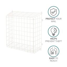 House of Home Letter Box Cage Front Door Mounted Mail Box Letter Guard Post Catcher White - thumbnail 4