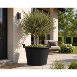 SPETLEK 160L Large Heavy Duty Garden Planter in Black - thumbnail 2