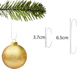 Shatchi 300Pcs Tree Decoration Hooks - Sturdy & Durable for Festive Ornaments in Silver - Size: 1 Pack - thumbnail 3