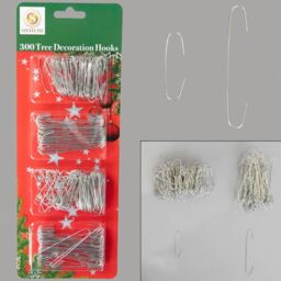 Shatchi 300Pcs Tree Decoration Hooks - Sturdy & Durable for Festive Ornaments in Silver - Size: 1 Pack - thumbnail 5