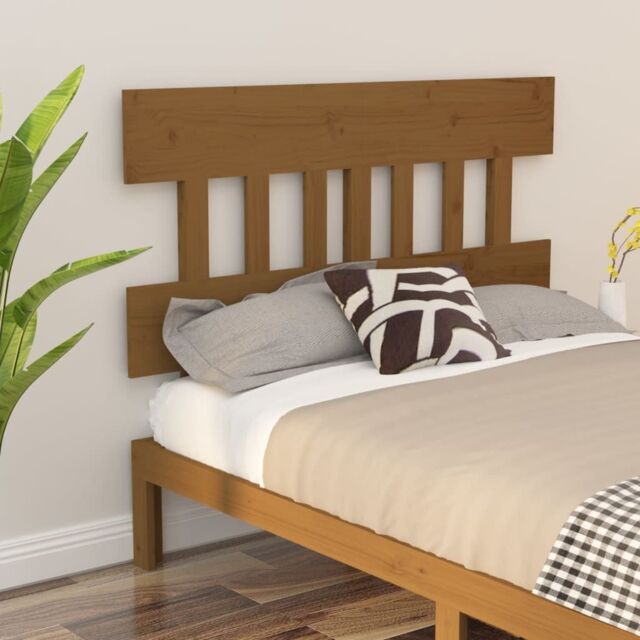 Berkfield Home Bed Headboard Honey Brown 123.5x3x81 cm Solid Wood Pine - image 1