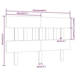 Berkfield Home Bed Headboard Honey Brown 123.5x3x81 cm Solid Wood Pine - thumbnail 6