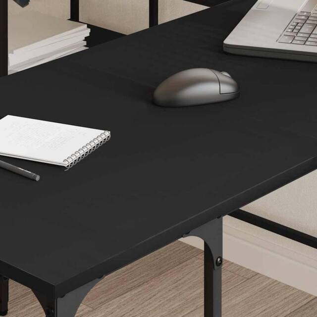 Berkfield Home Decorative Desk Black 139x139x75 cm Engineered Wood - Size: 139 x 139 x 75 cm - image 1