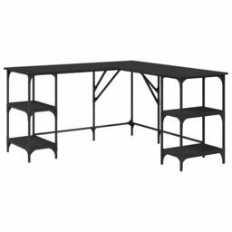 Berkfield Home Decorative Desk Black 139x139x75 cm Engineered Wood - Size: 139 x 139 x 75 cm - thumbnail 3