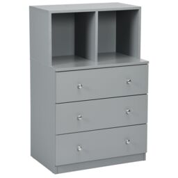 Costway 3-Drawer Chest Storage Cabinet Dresser Freestanding Organizer 2 Cubbies 3 Drawer in Grey - thumbnail 1