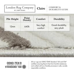 London Rug Company Claire Luxury Abstract Short Pile Rug in Cream - Size: 240 cm x 340 cm - thumbnail 6