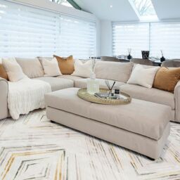 London Rug Company Claire Luxury Abstract Short Pile Rug in Cream - Size: 240 cm x 340 cm - thumbnail 2