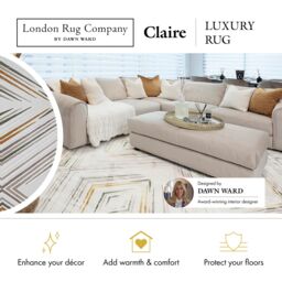 London Rug Company Claire Luxury Abstract Short Pile Rug in Cream - Size: 240 cm x 340 cm - thumbnail 3