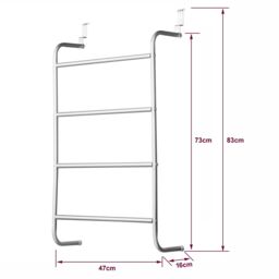 House of Home Over-Door Towel Rack 4-Tier Bathroom Silver Storage Hanger Rail Bath Hand Towels - thumbnail 2