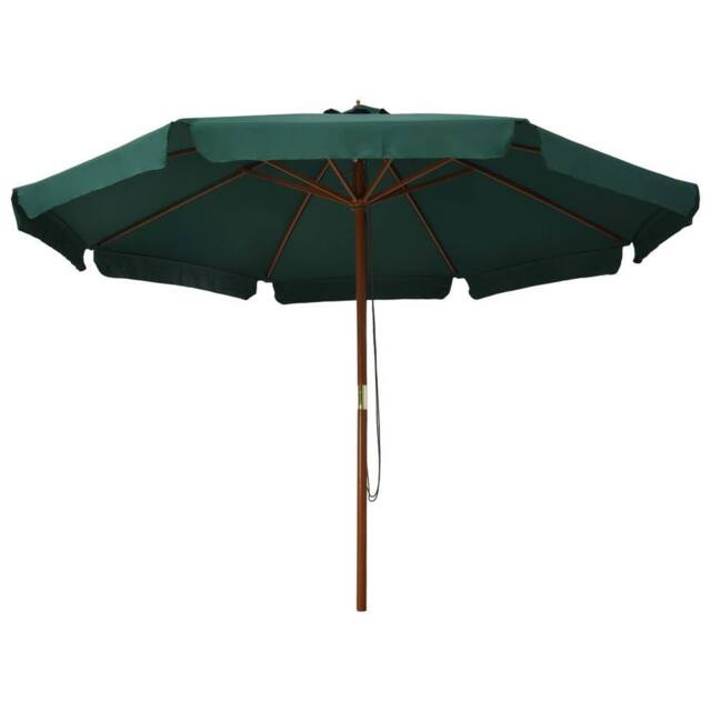 Berkfield Home Outdoor Parasol with Wooden Pole 330 cm Green - image 1
